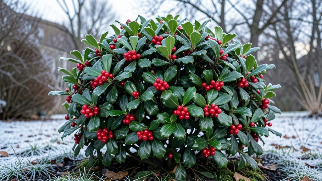 Holly Shrubs With Year-Round Colorful Berries