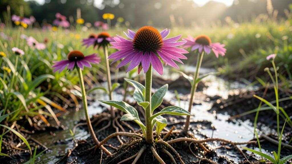 Purple Coneflower Thrives in Wet Conditions