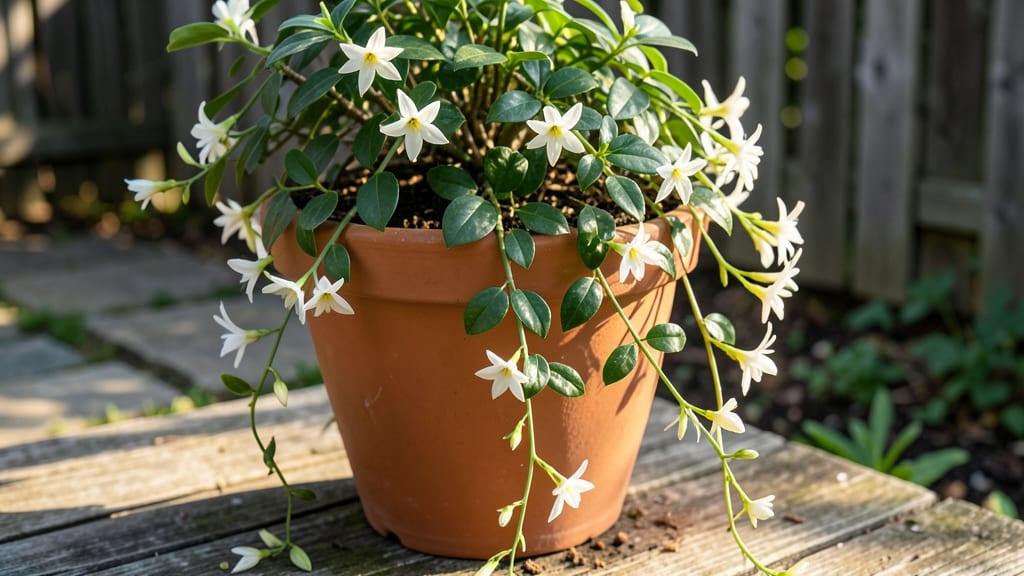 Syrian Jasmine Plant: Fragrant Blooms Thriving in Containers and Hanging Baskets