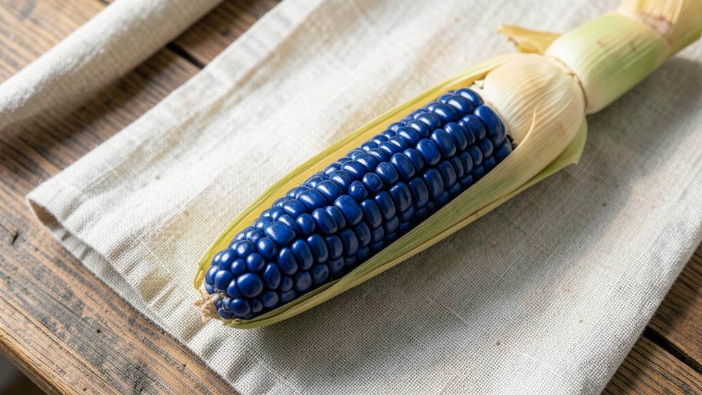 Blue Gourd Corn with Ceramic Glaze Kernels