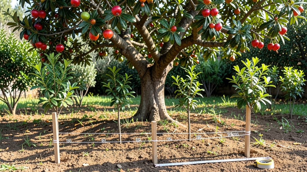 Pomegranate Tree Spacing: 6-Foot Grid for Sunlight and Root Room