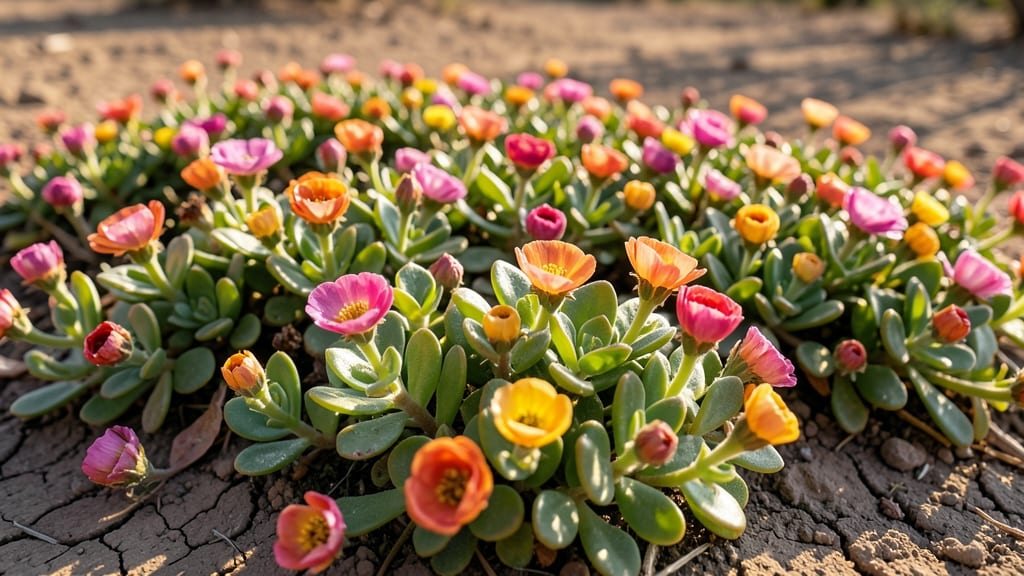 Portulaca Succulent Flowers For Zero-Water Gardens
