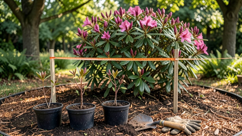 Spacing Rhododendron Plants: 3-Foot Circles for Sunlight and Soil Savings