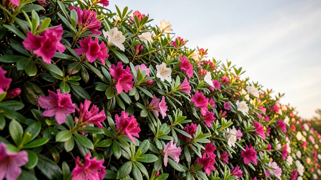 Privacy Screen Azaleas With Seasonal Color