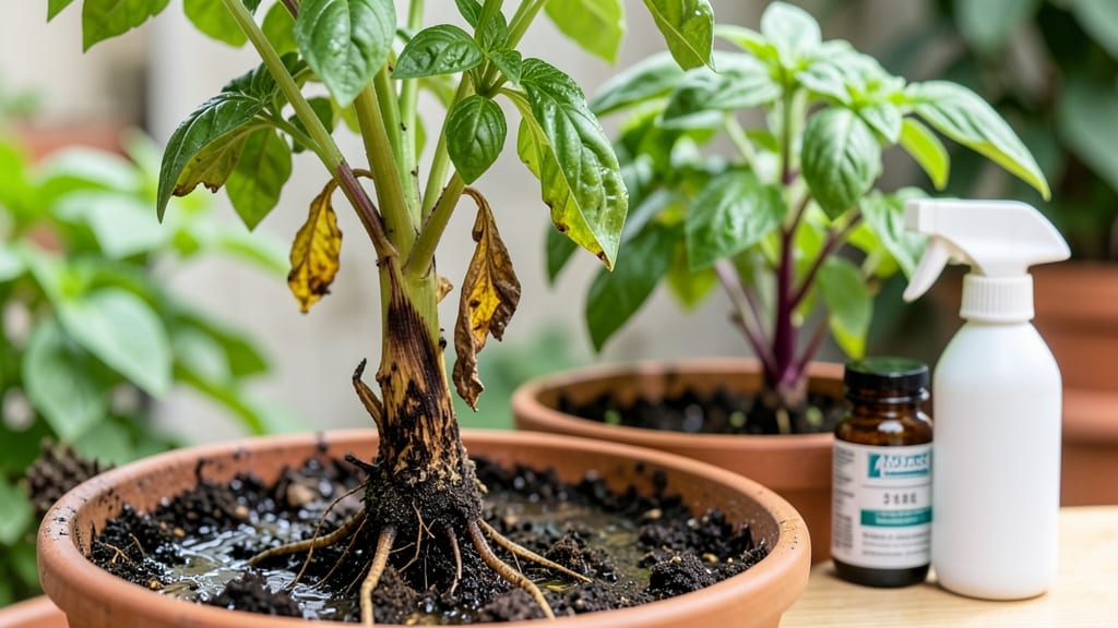 Base of Basil Plant Turning Brown: Quick Revival With Vinegar and Pruning Fix