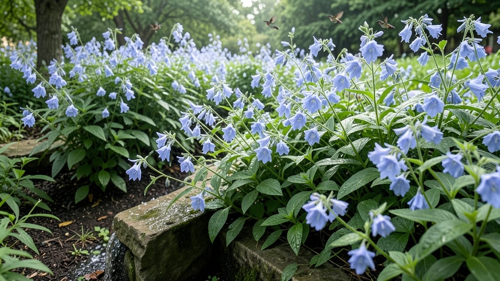 Great Blue Lobelia Creates Waterfall Effect
